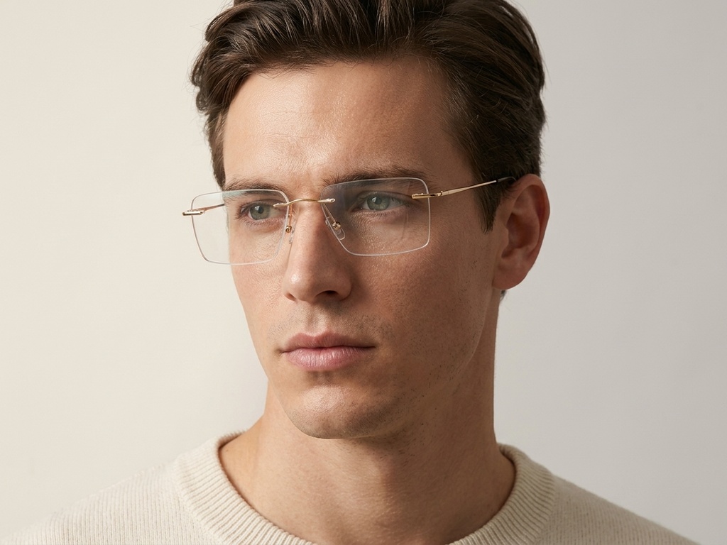 BS2012-3396_Golden_Invisible_Metal_Glasses-tryon_male