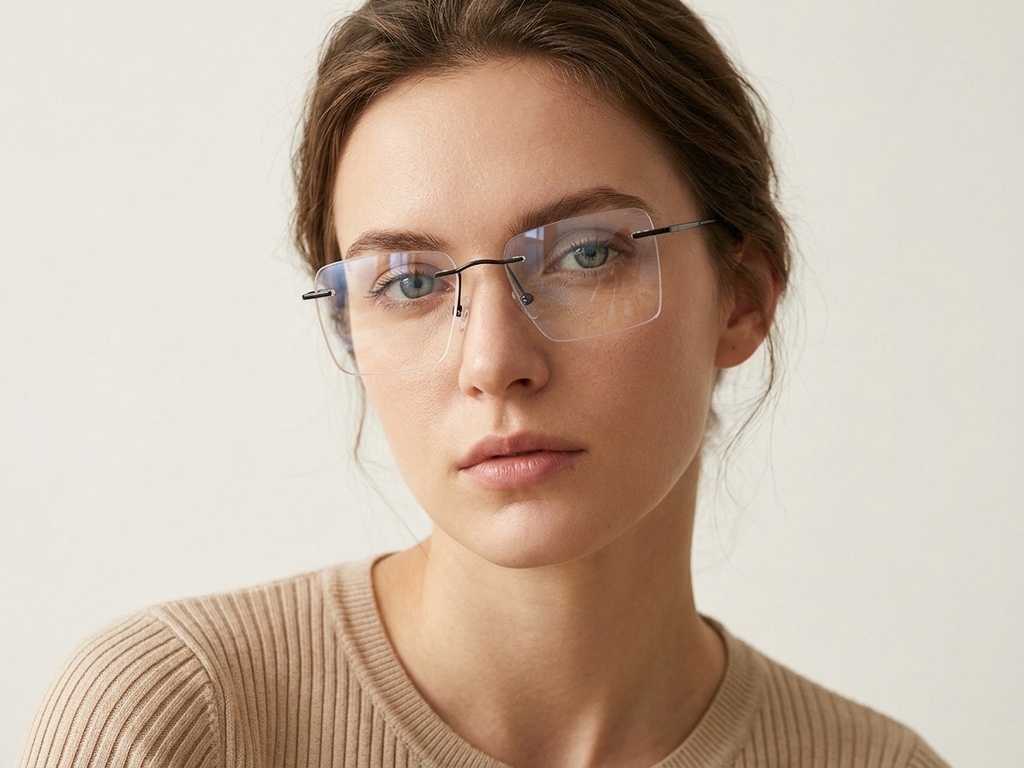 BS2012-3400_Black_Invisible_Metal_Glasses-tryon_female