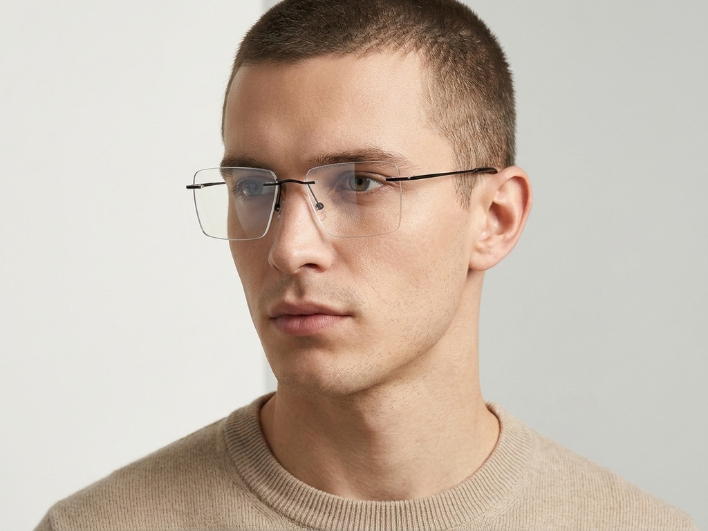 BS2012-3400_Black_Invisible_Metal_Glasses-tryon_male