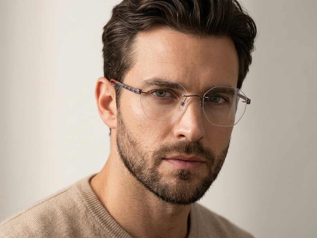 BS2012-3409_Grey_Invisible_Metal_Glasses-tryon_male