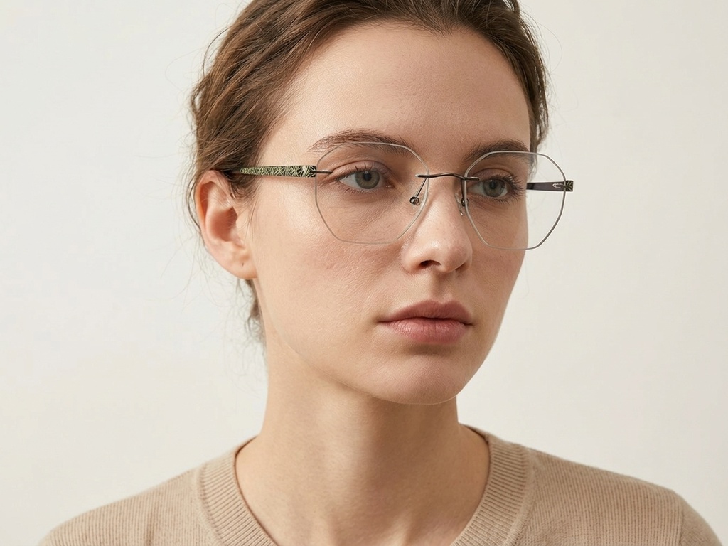 BS2012-3411_Green_Invisible_Metal_Glasses-tryon_female