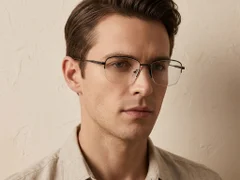 BS2012-3418_Black_Semi-rimless_Metal_Glasses-tryon_male