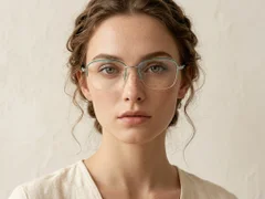 BS2012-3419_Green_Semi-rimless_Metal_Glasses-tryon_female