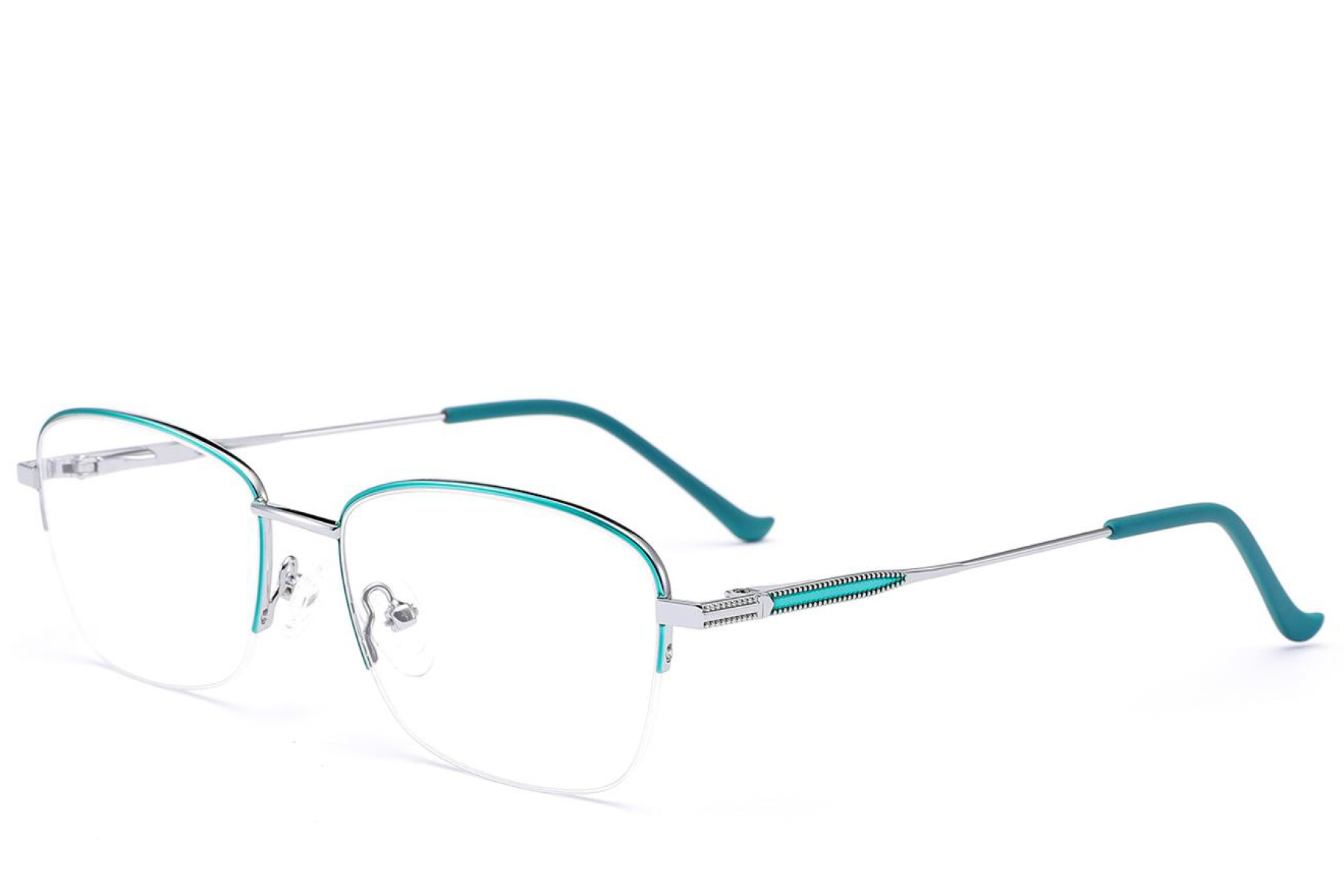 BS2012-3419_Green_Semi-rimless_Metal_Glasses_corner