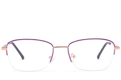 BS2012-3420_Purple_Semi-rimless_Metal_Glasses_front