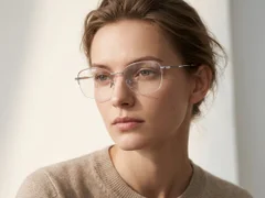 BS2012-3422_Pink_Semi-rimless_Metal_Glasses-tryon_female