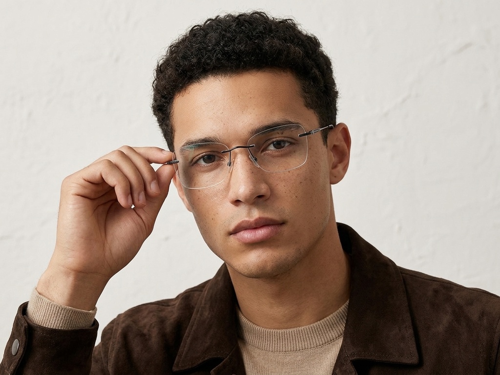 BS2012-3423_Black_Invisible_Metal_Glasses-tryon_male