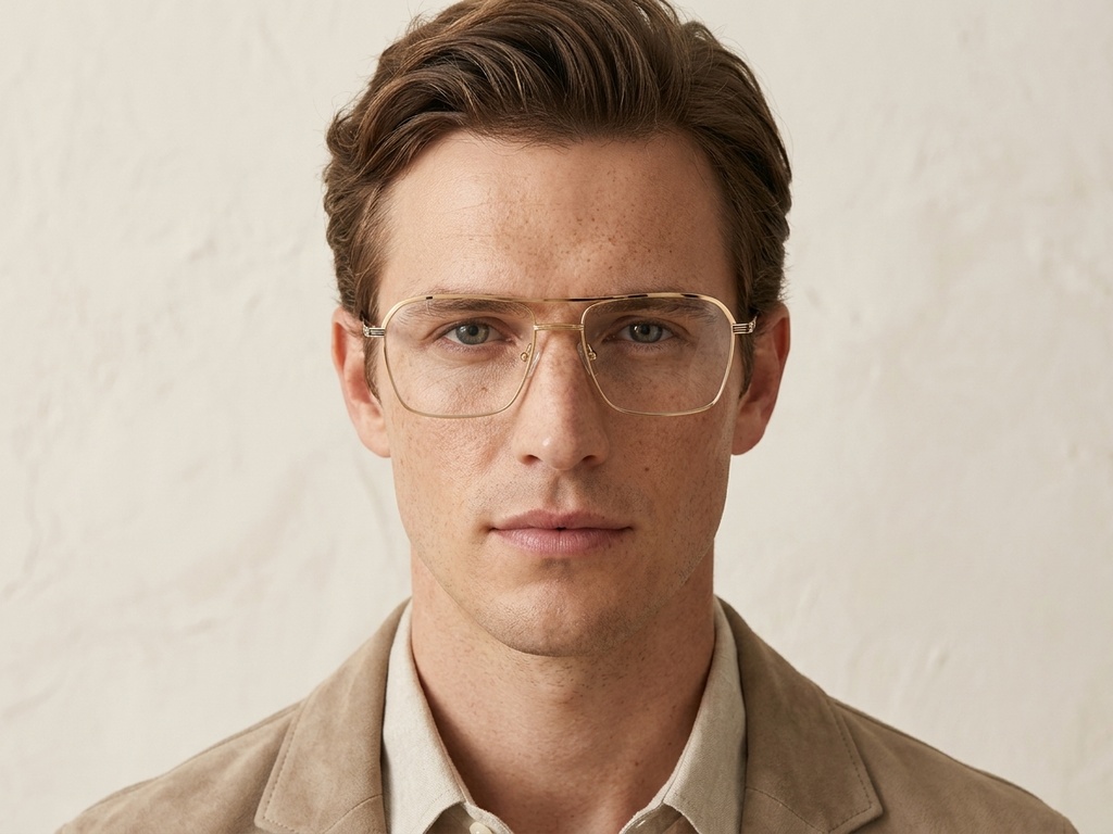 BS2012-3430_Golden_Aviator_Metal_Glasses-tryon_male