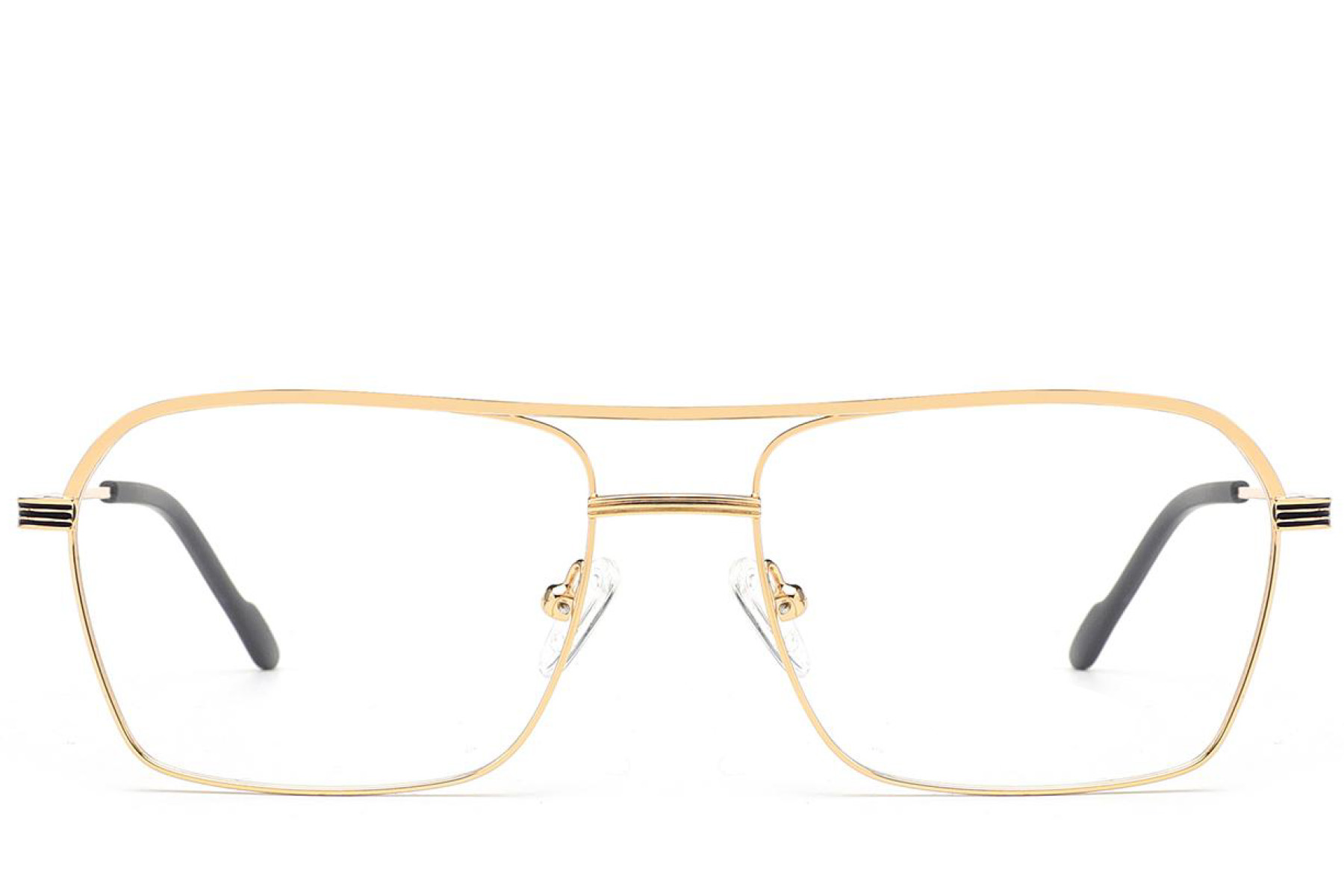 BS2012-3430_Golden_Aviator_Metal_Glasses_front