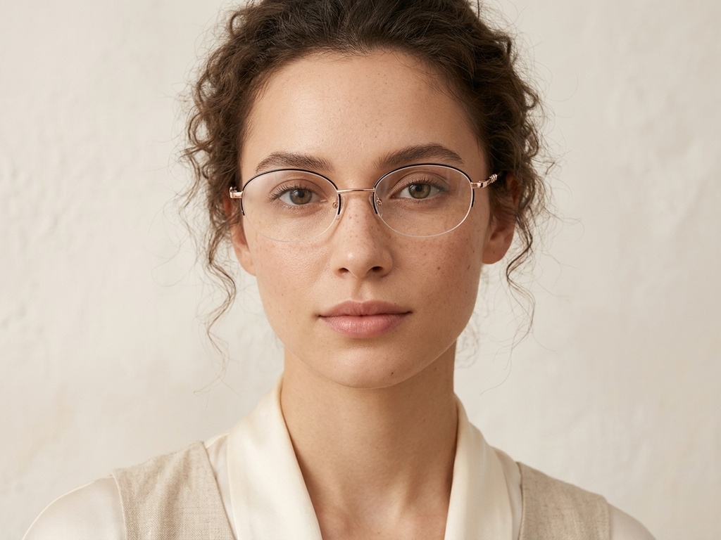 BS2012-3433_Black_Semi-rimless_Metal_Glasses-tryon_female