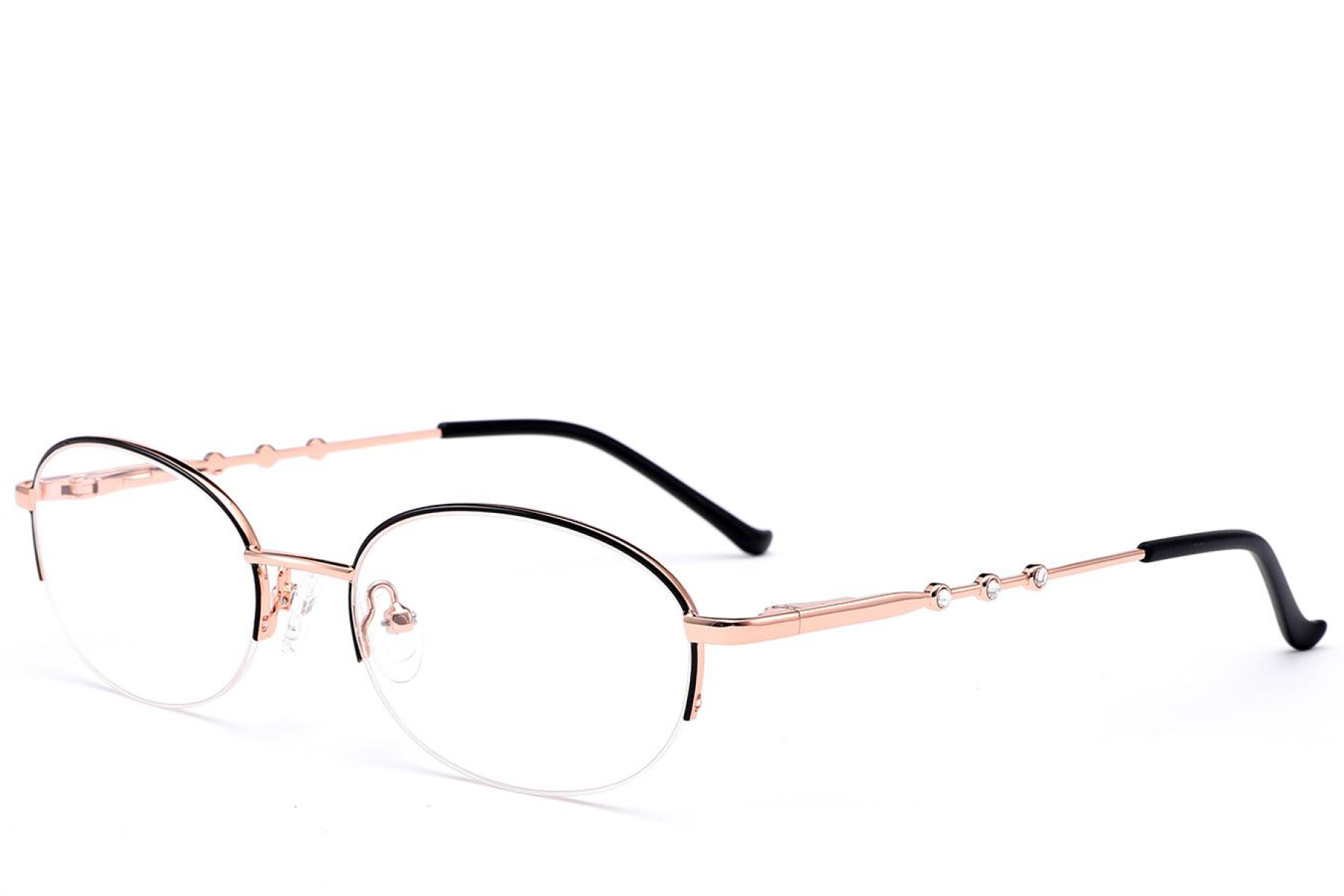 BS2012-3433_Black_Semi-rimless_Metal_Glasses_corner