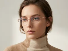 BS2012-3434_Red_Semi-rimless_Metal_Glasses-tryon_female