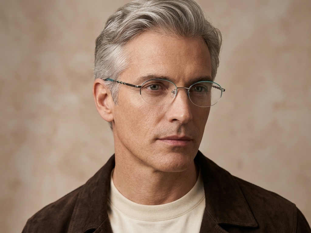 BS2012-3435_Green_Semi-rimless_Metal_Glasses-tryon_male