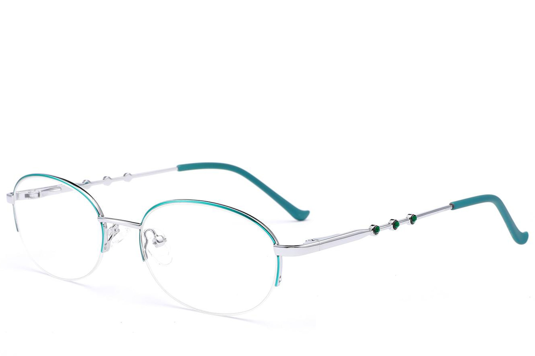 BS2012-3435_Green_Semi-rimless_Metal_Glasses_corner