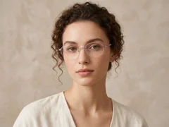 BS2012-3436_Pink_Semi-rimless_Metal_Glasses-tryon_female