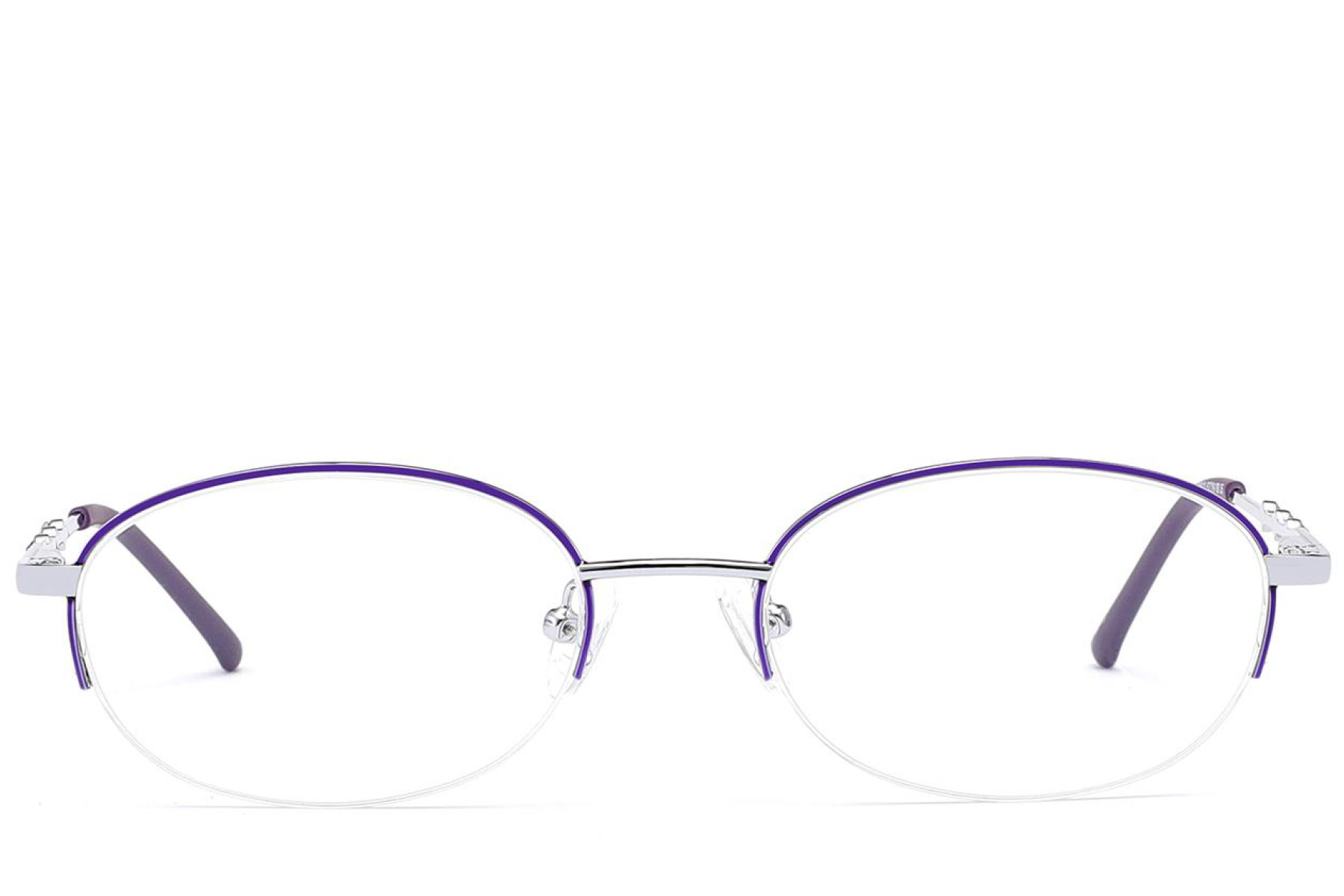 BS2012-3437_Purple_Semi-rimless_Metal_Glasses_front