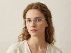 BS2012-3454_Green_Semi-rimless_Metal_Glasses-tryon_female