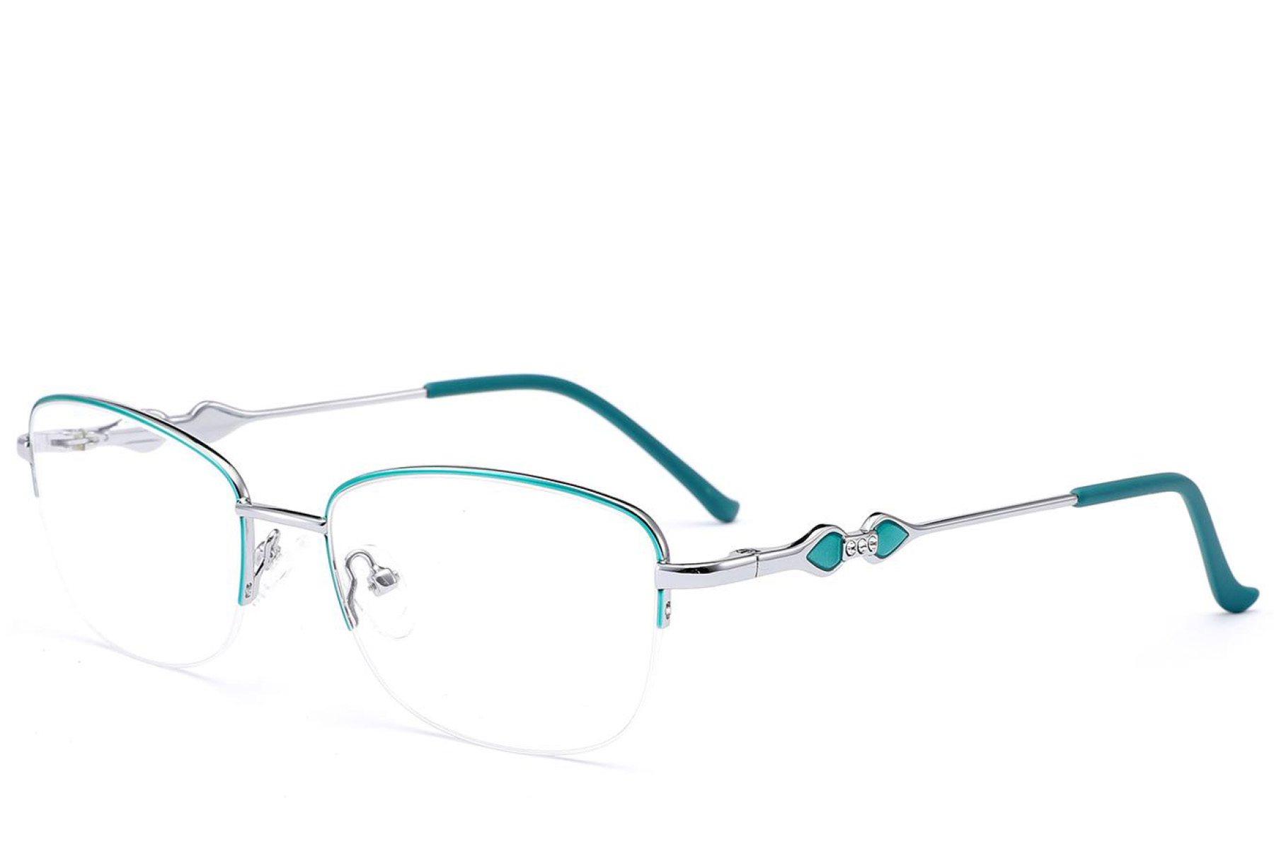 BS2012-3454_Green_Semi-rimless_Metal_Glasses_corner