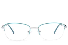 BS2012-3454_Green_Semi-rimless_Metal_Glasses_front
