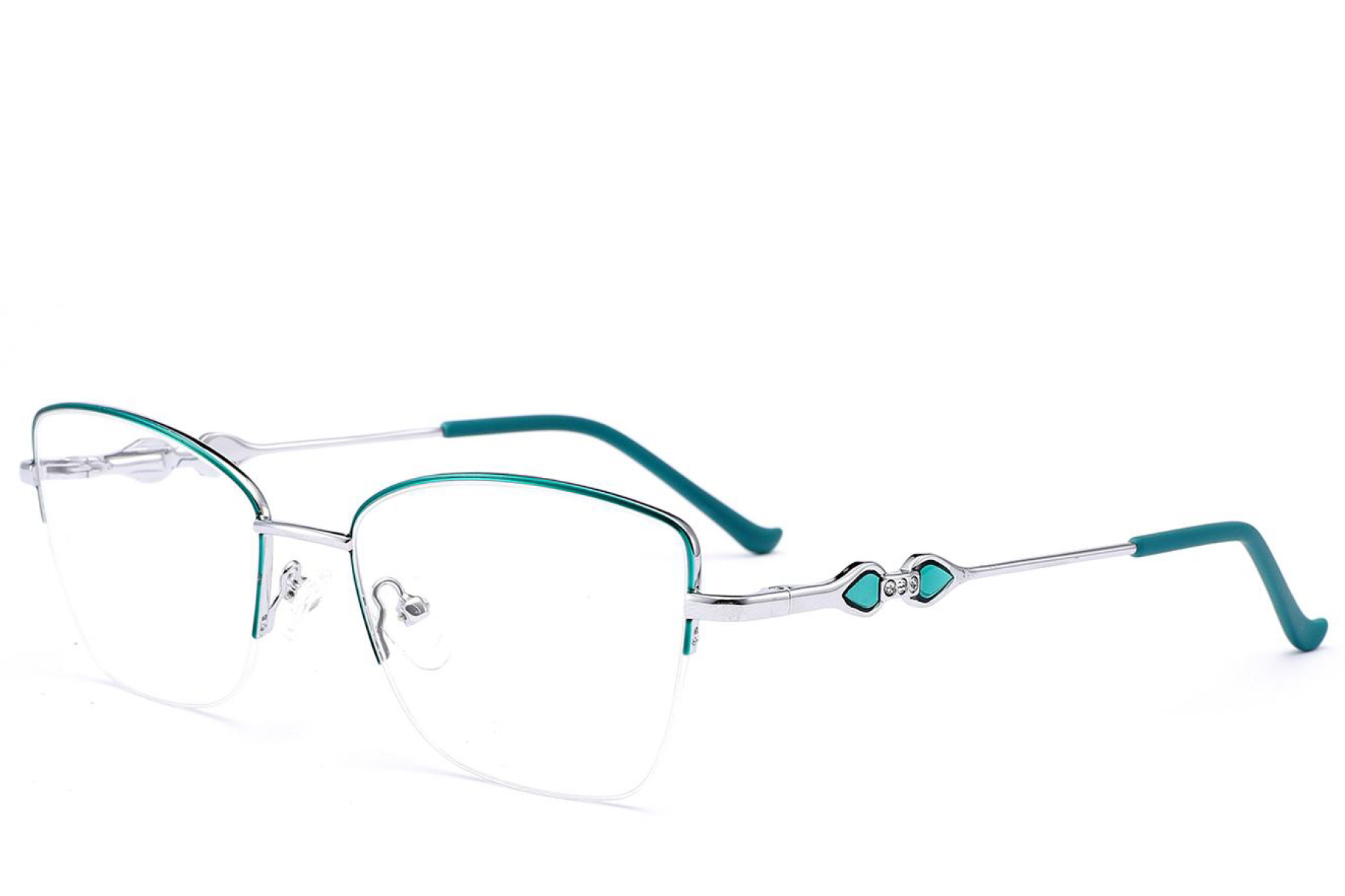 BS2012-3459_Green_Semi-rimless_Metal_Glasses_corner