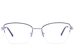 BS2012-3460_Blue_Semi-rimless_Metal_Glasses_front