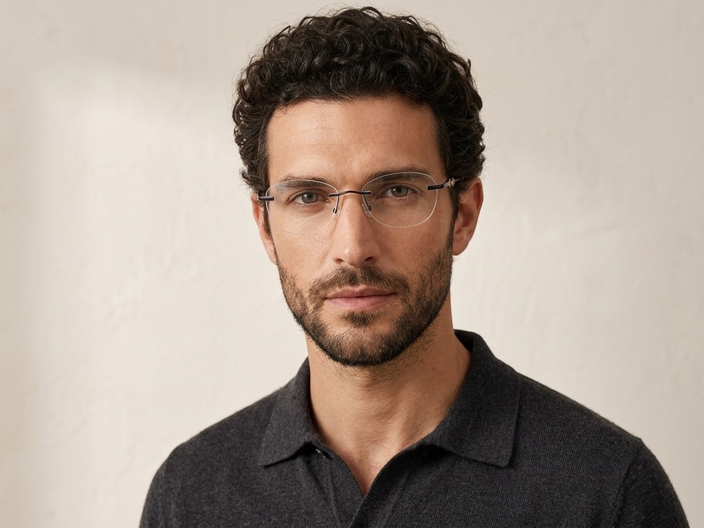 BS2012-3468_Black_Invisible_Metal_Glasses-tryon_male