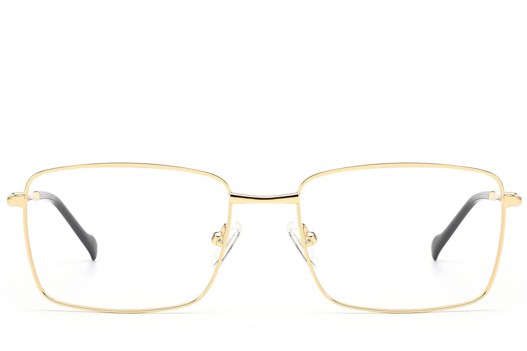 BS2012-3479_Golden_Rectangular_Metal_Glasses_front