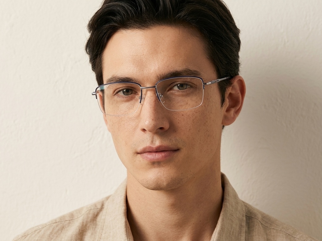 BS2012-3484_Blue_Semi-rimless_Metal_Glasses-tryon_male
