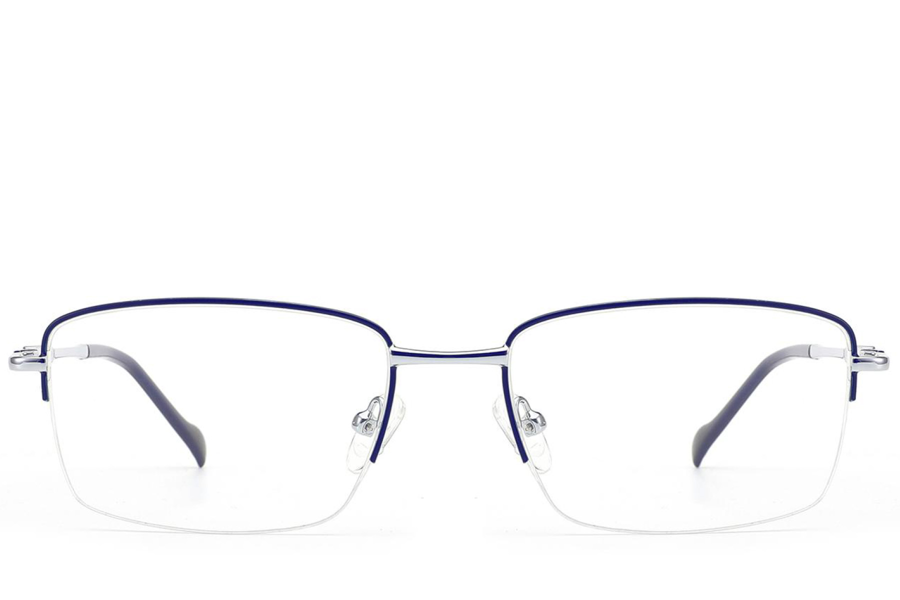 BS2012-3484_Blue_Semi-rimless_Metal_Glasses_front