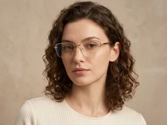 BS2012-3485_Golden_Semi-rimless_Metal_Glasses-tryon_female