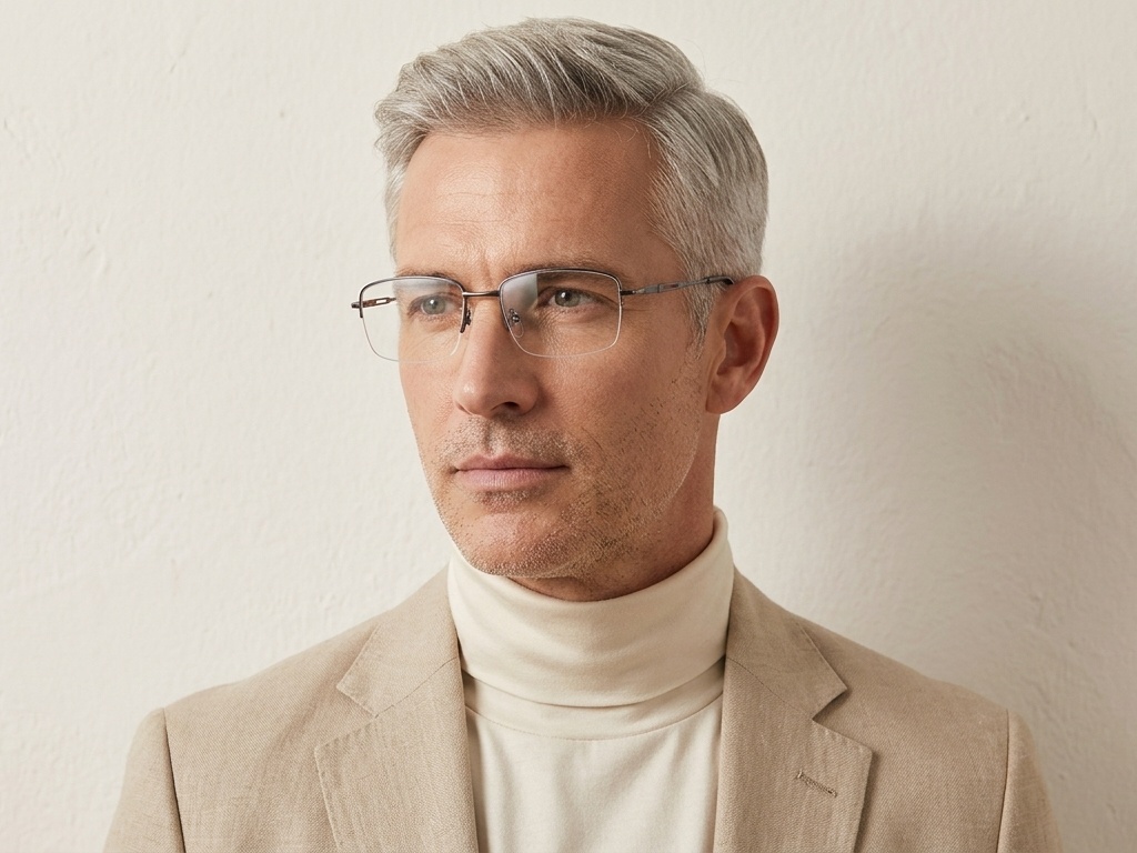 BS2012-3487_Grey_Semi-rimless_Metal_Glasses-tryon_male