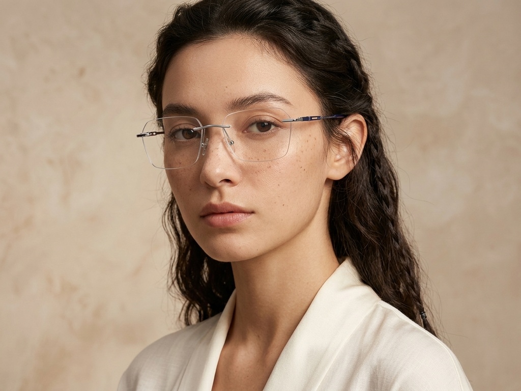 BS2012-3490_Silver_Invisible_Metal_Glasses-tryon_female