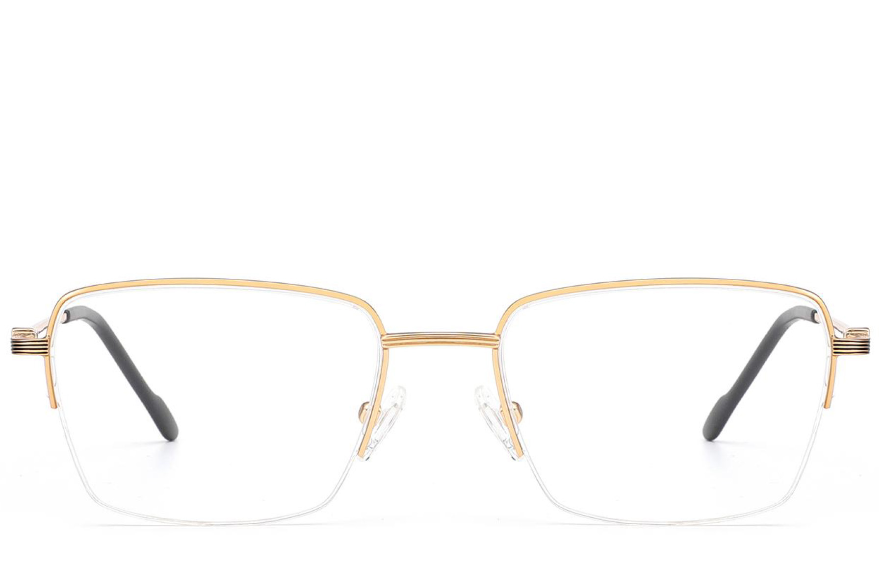 BS2012-3513_Golden_Semi-rimless_Metal_Glasses_front