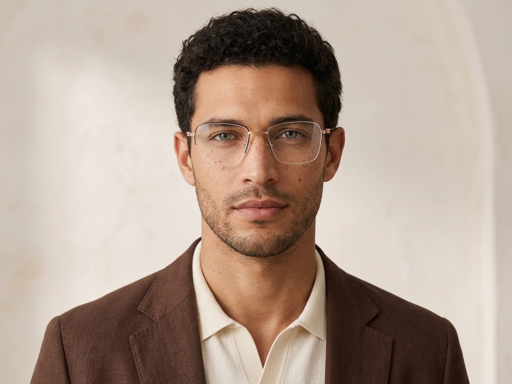 BS2012-3514_Black_Semi-rimless_Metal_Glasses-tryon_male