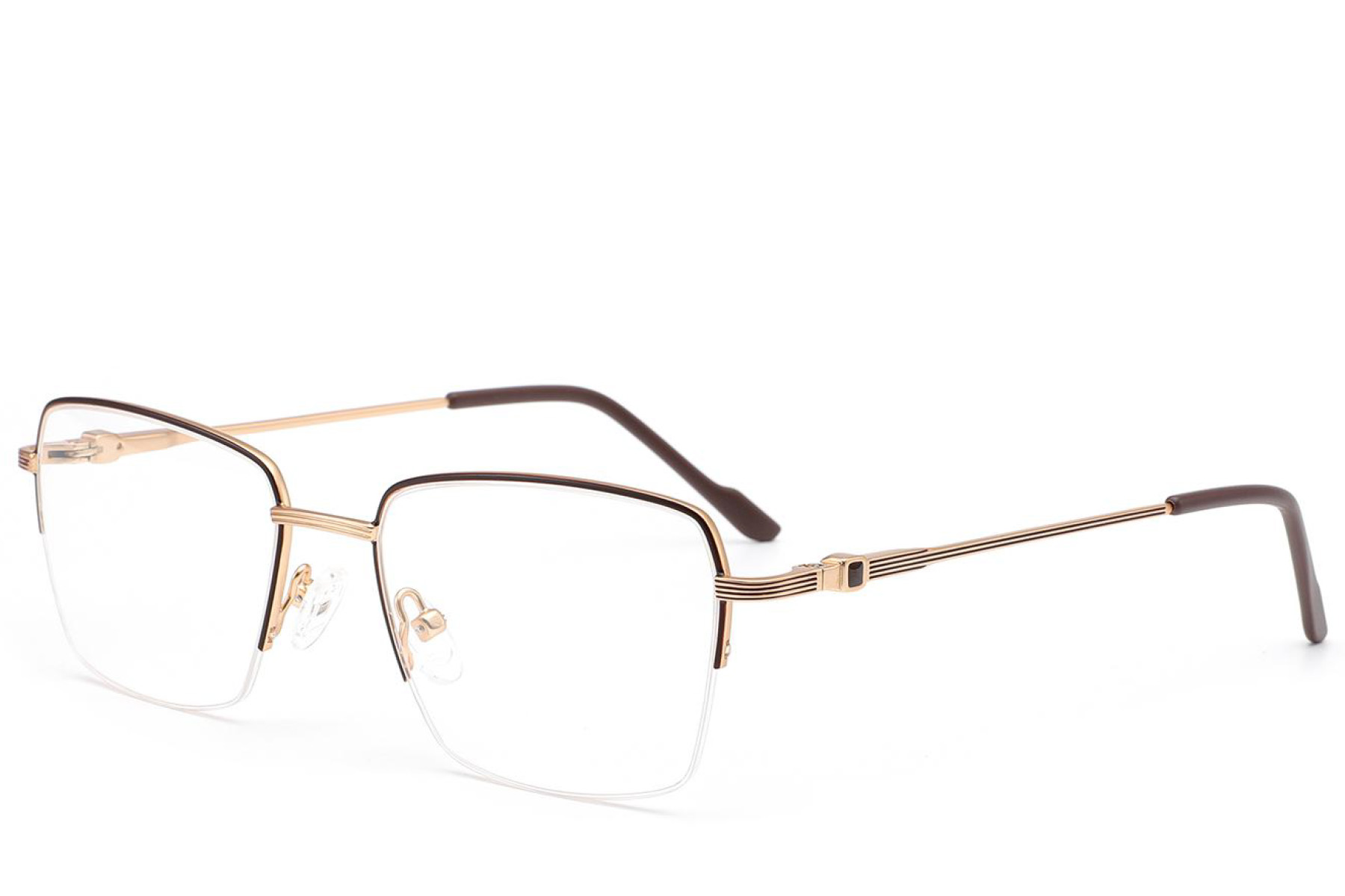 BS2012-3514_Black_Semi-rimless_Metal_Glasses_corner