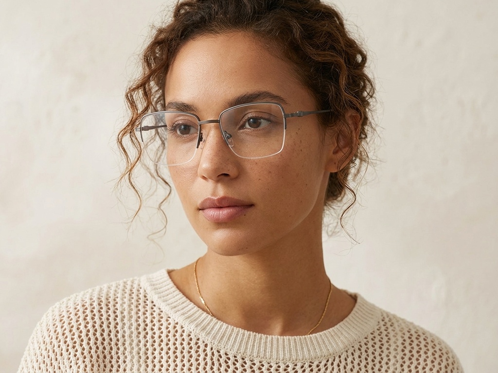 BS2012-3516_Grey_Semi-rimless_Metal_Glasses-tryon_female