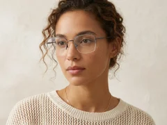 BS2012-3516_Grey_Semi-rimless_Metal_Glasses-tryon_female