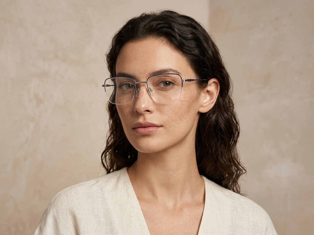 BS2012-3517_Blue_Semi-rimless_Metal_Glasses-tryon_female