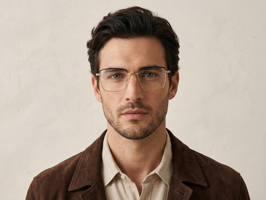 BS2012-3518_Golden_Rectangular_Metal_Glasses-tryon_male