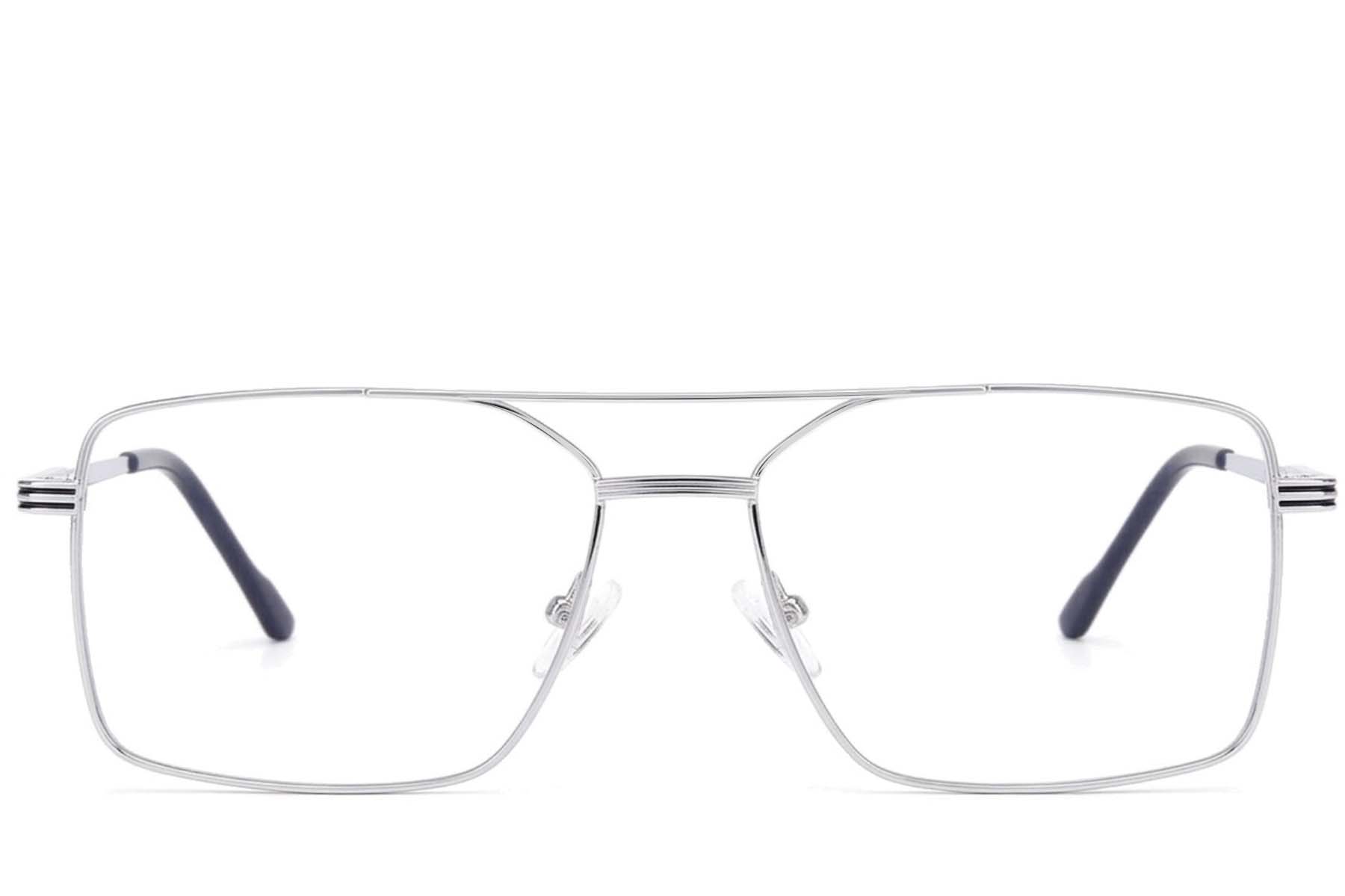BS2012-3530_Silver_Aviator_Metal_Glasses-front