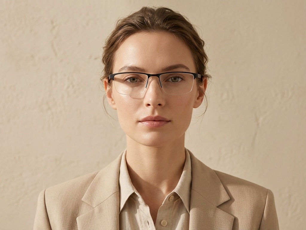 BS2012-3603_Black_Semi-rimless_Metal_Glasses-tryon_female