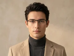 BS2012-3603_Black_Semi-rimless_Metal_Glasses-tryon_male