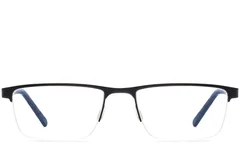 BS2012-3603_Black_Semi-rimless_Metal_Glasses_front