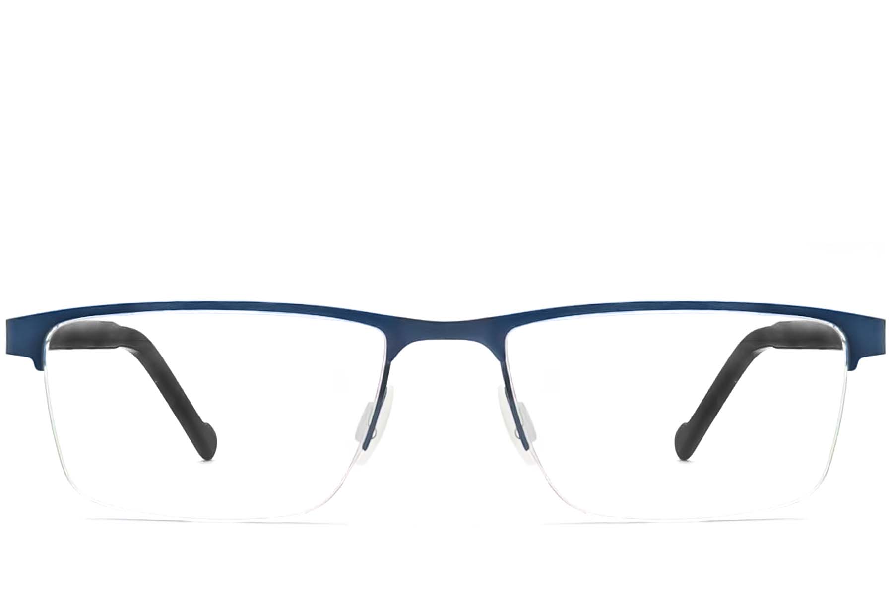 BS2012-3604_Blue_Semi-rimless_Metal_Glasses_front