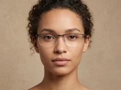 BS2012-3605_Brown_Semi-rimless_Metal_Glasses-tryon_female