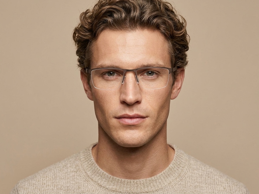 BS2012-3605_Brown_Semi-rimless_Metal_Glasses-tryon_male