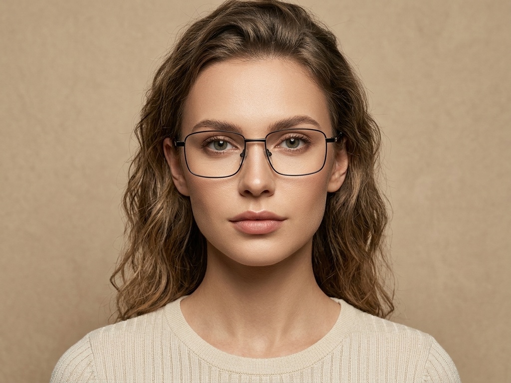 BS2012-4162_Black_Rectangular_Metal_Glasses-tryon_female