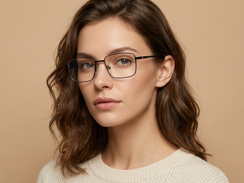 BS2012-4167_Black_Rectangular_Metal_Glasses-tryon_female
