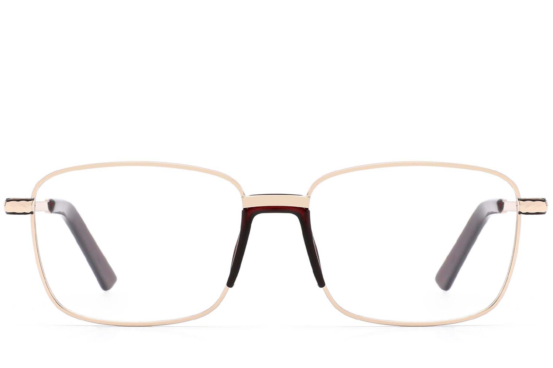BS2012-4170_Golden_Rectangular_Metal_Glasses_front