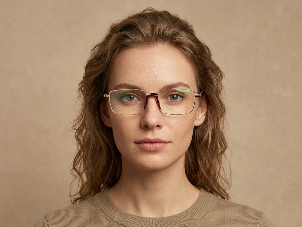 BS2012-4175_Golden_Rectangular_Metal_Glasses-tryon_female